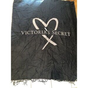 Victorias Secret Limited Edition Black Pink Heart Warm Cozy Blanket Throw NEW